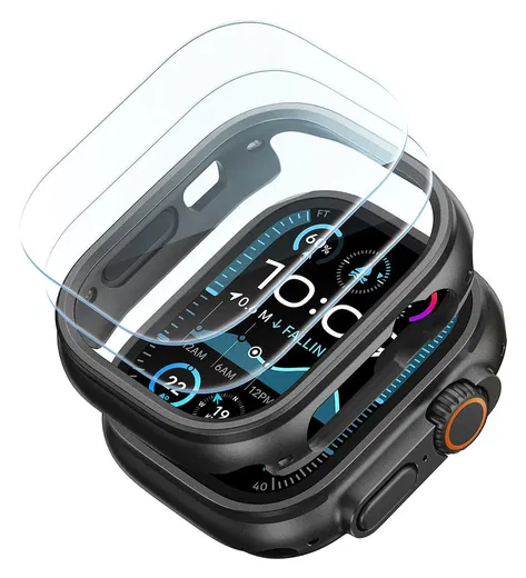 ESR - Apple Watch Ultra 3/2/1 Hoesje - met 2-Pack Screen Protector - Zwart afbeelding 1