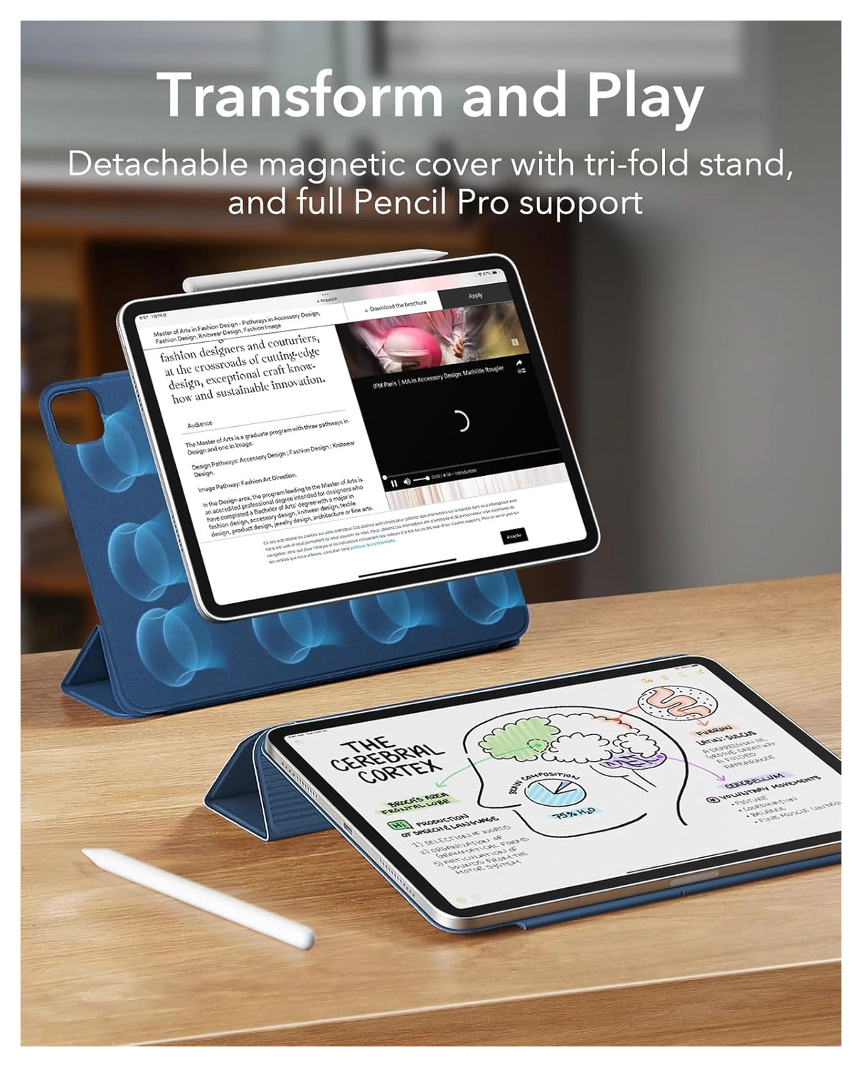 ESR Rebound Magnetic iPad Pro 13 (2024/2025) Hoes Book Case Blauw afbeelding 2