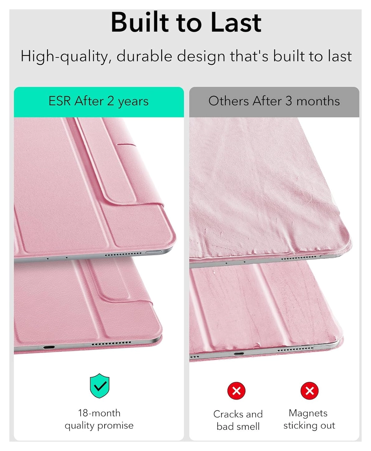 ESR Rebound Magnetic iPad Pro 13 (2024/2025) Hoes Book Case Roze afbeelding 4