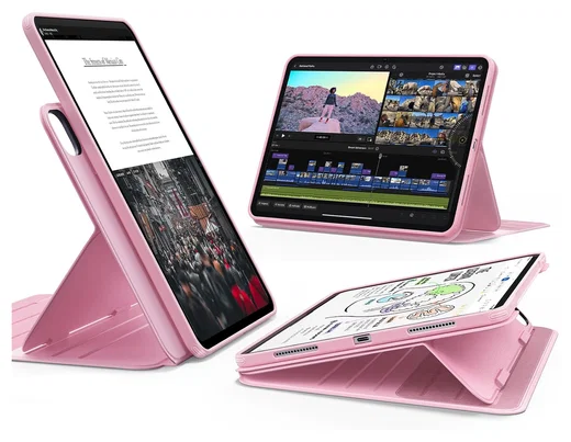 ESR Shift iPad Pro 13 (2024/2025) Hoes Book Case Sleep/Wake Roze afbeelding 1
