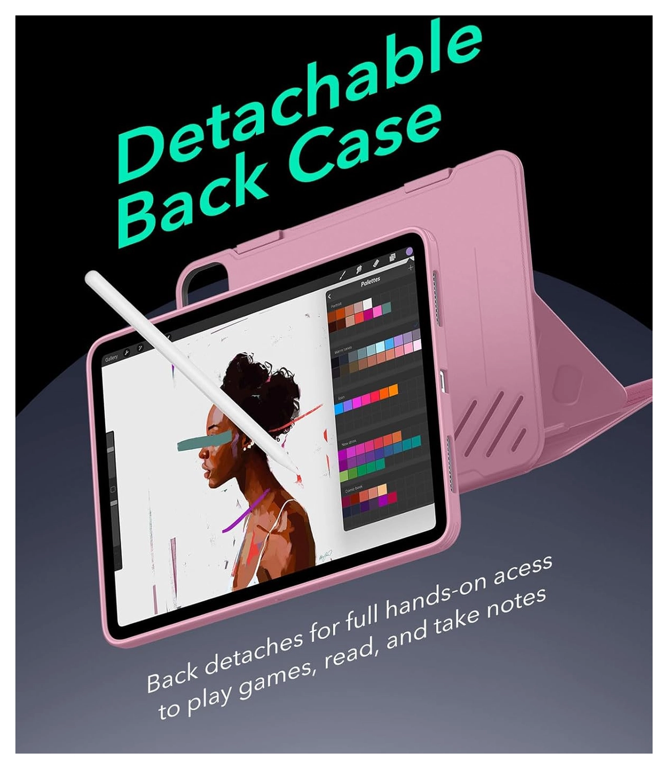 ESR Shift iPad Pro 13 (2024/2025) Hoes Book Case Sleep/Wake Roze afbeelding 7