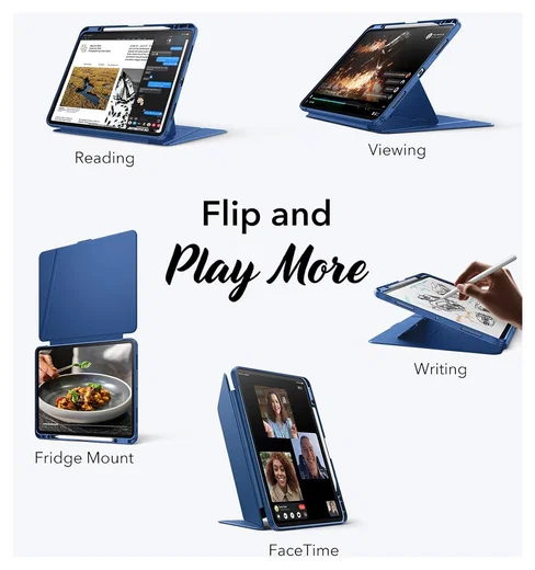 ESR Flip Magnetic iPad Pro 13 (2024/2025) Hoes Book Case met Standaard Blauw afbeelding 4