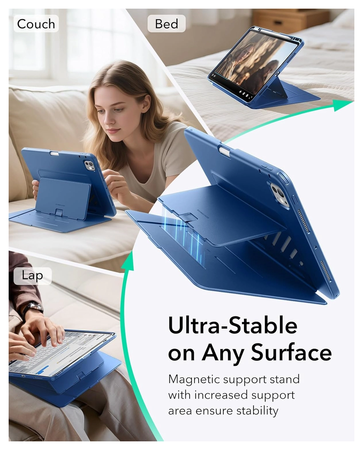 ESR Flip Magnetic iPad Pro 13 (2024/2025) Hoes Book Case met Standaard Blauw afbeelding 6