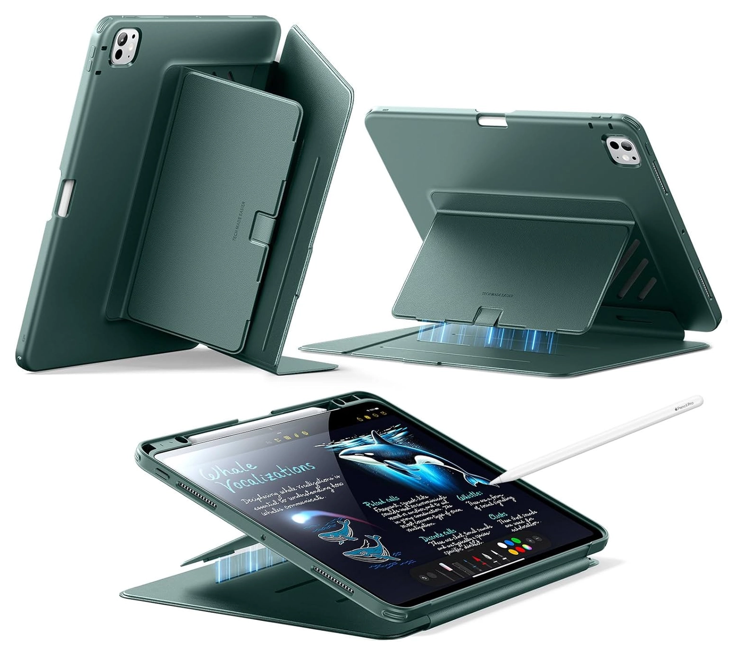 ESR Flip Magnetic iPad Pro 13 (2024 / 2025) Hoes Book Case met Standaard Groen afbeelding 1