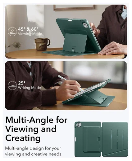 ESR Flip Magnetic iPad Pro 13 (2024 / 2025) Hoes Book Case met Standaard Groen afbeelding 9