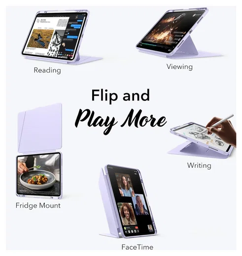 ESR Flip Magnetic iPad Pro 13 (2024/2025) Hoes Book Case met Standaard Paars afbeelding 4