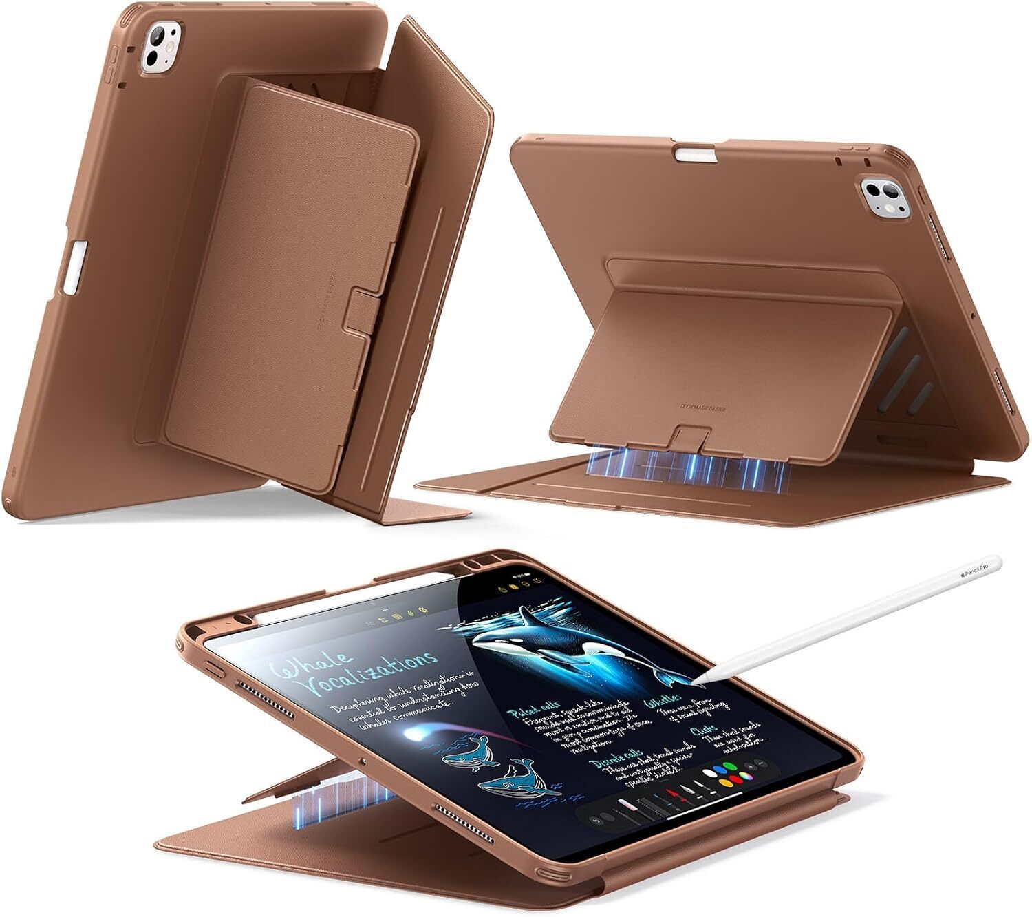 ESR Flip Magnetic iPad Pro 13 (2024 / 2025) Hoes Book Case met Standaard Bruin afbeelding 1