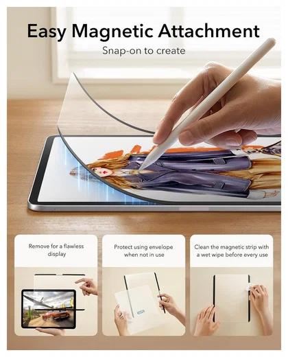 ESR Paper Feel Magnetic iPad Pro 13 (2024/2025) Screen Protector (2-Pack) afbeelding 4