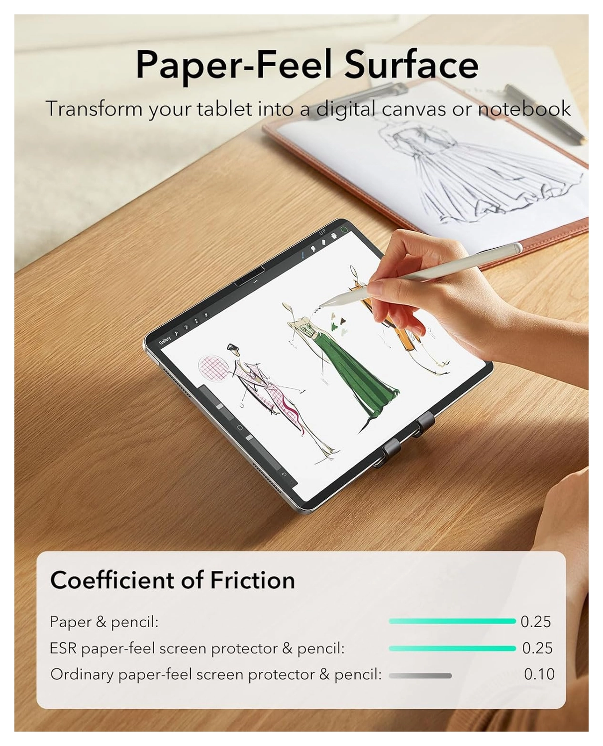 ESR Paper Feel Magnetic iPad Pro 13 (2024/2025) Screen Protector (2-Pack) afbeelding 5