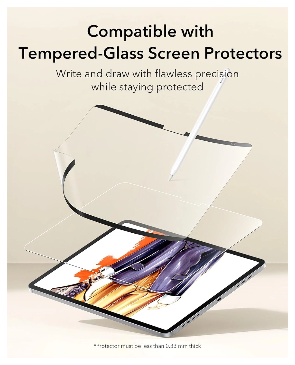 ESR Paper Feel Magnetic iPad Pro 13 (2024/2025) Screen Protector (2-Pack) afbeelding 7