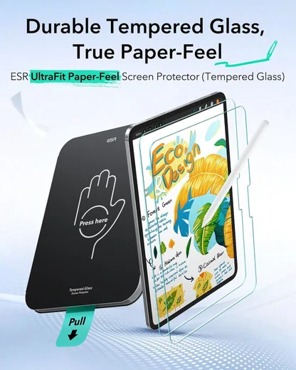 ESR UltraFit Paper Feel iPad Pro 13 (2024/2025) Screen Protector (2-Pack) afbeelding 3