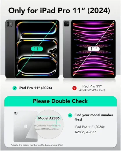 ESR Rebound Magnetic Apple iPad Pro 11 (2024 / 2025) Hoes Book Case Wit afbeelding 2