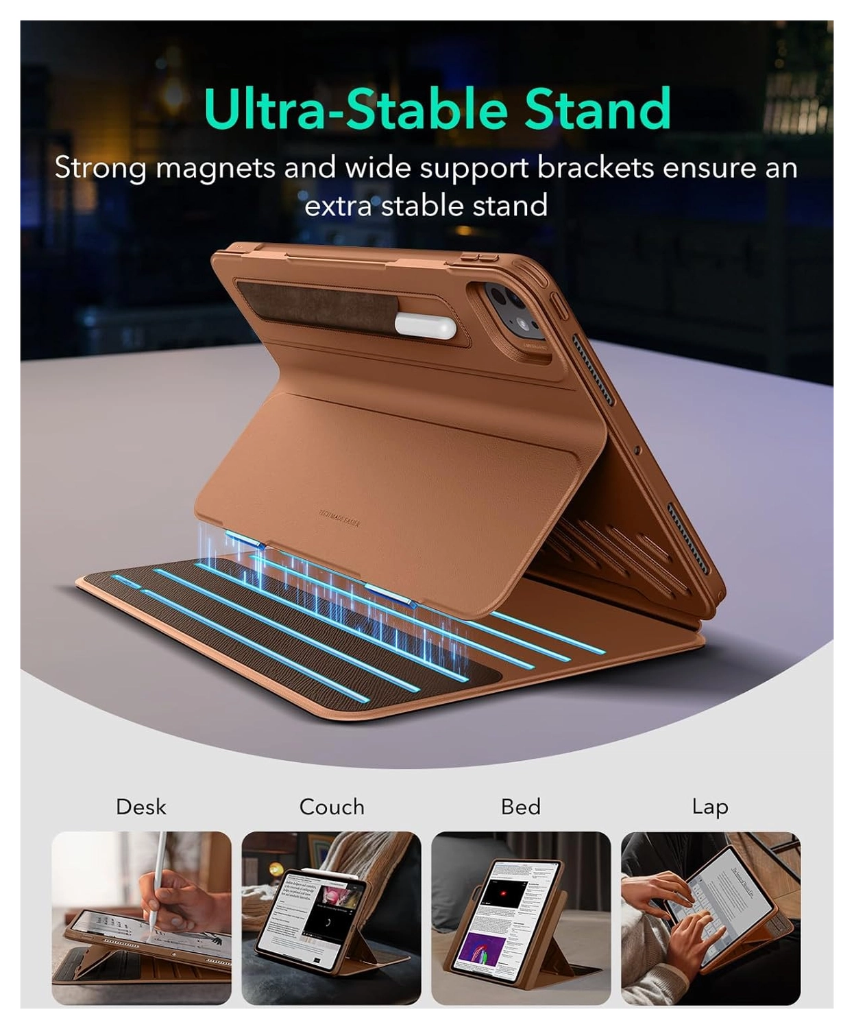 ESR Shift iPad Pro 11 (2024/2025) Hoes Book Case Sleep/Wake Bruin afbeelding 4