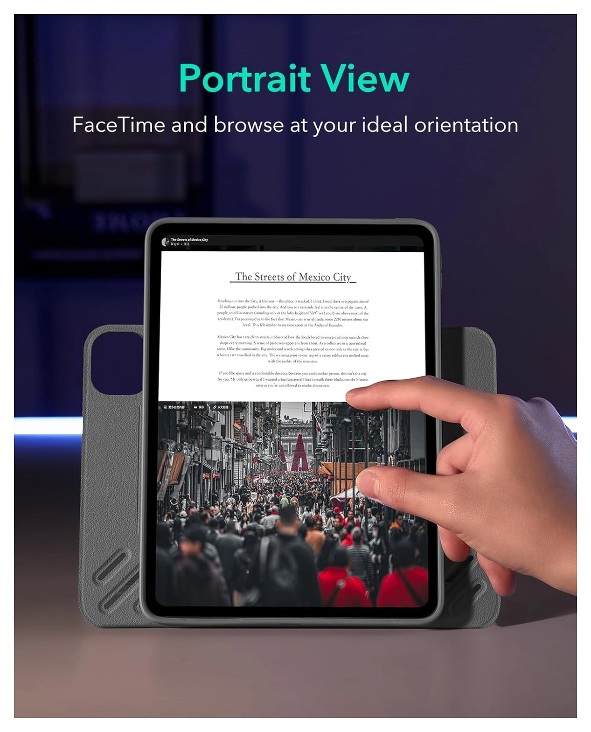 ESR Shift iPad Pro 11 (2024/2025) Hoes Book Case Sleep/Wake Grijs afbeelding 6