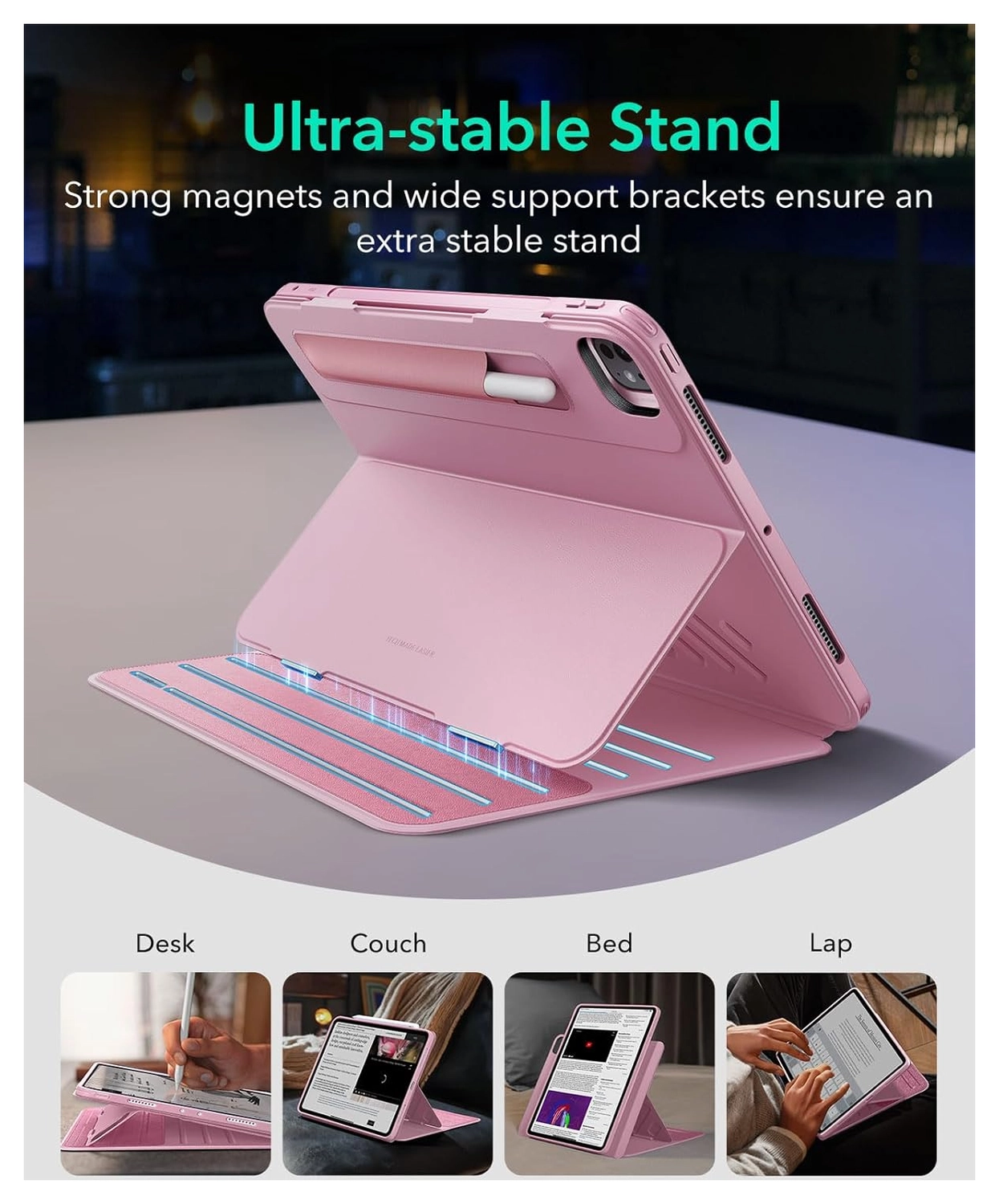 ESR Shift iPad Pro 11 (2024/2025) Hoes Book Case Sleep/Wake Roze afbeelding 4