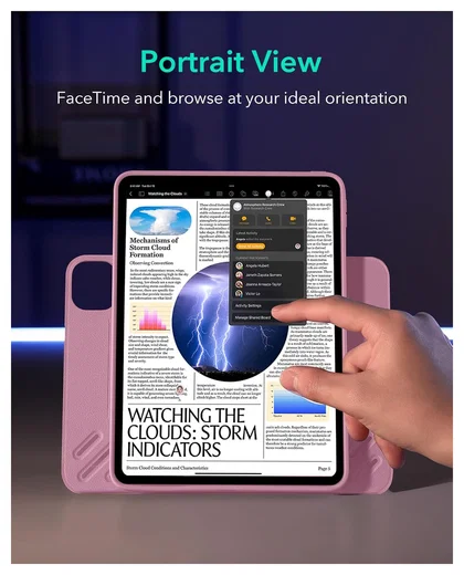 ESR Shift iPad Pro 11 (2024/2025) Hoes Book Case Sleep/Wake Roze afbeelding 6