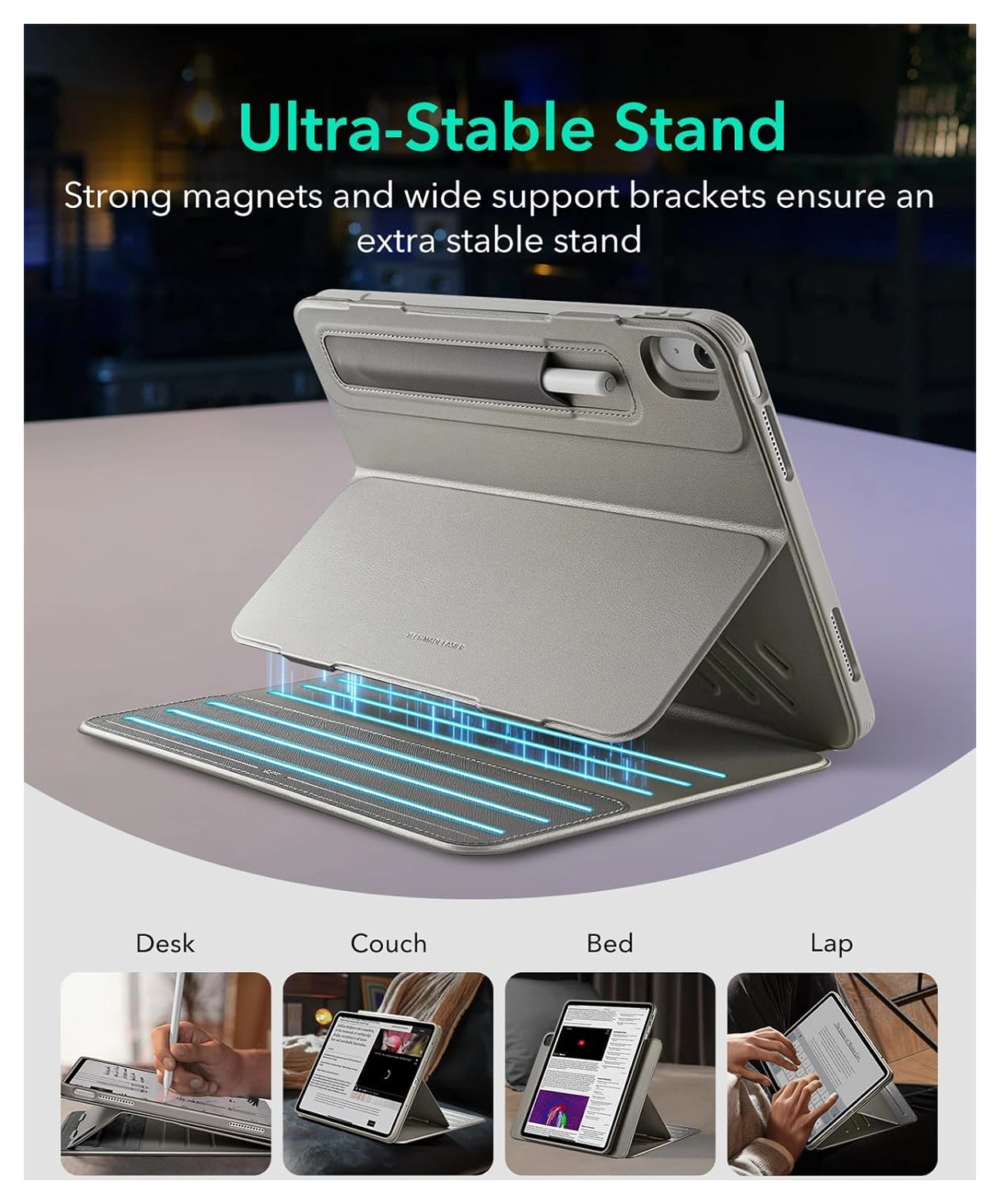 ESR Shift iPad Pro 11 (2024/2025) Hoes Book Case Sleep/Wake Titanium afbeelding 4