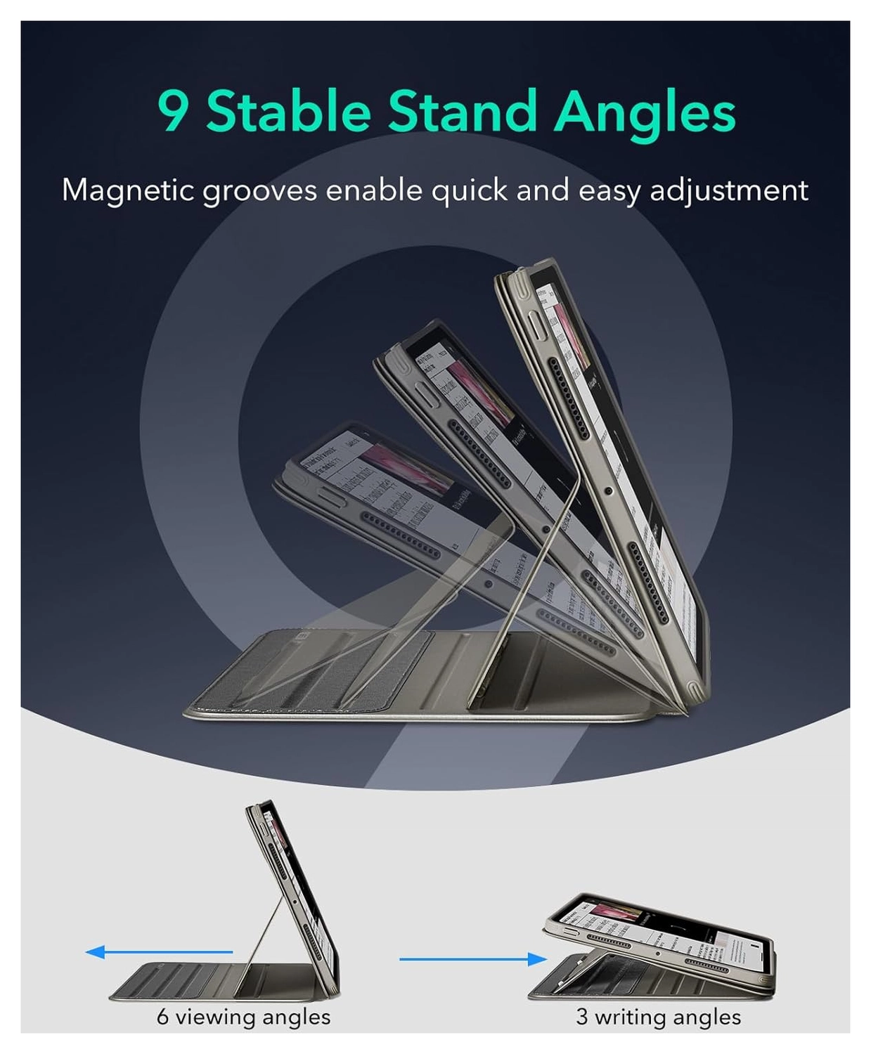ESR Shift iPad Pro 11 (2024/2025) Hoes Book Case Sleep/Wake Titanium afbeelding 5