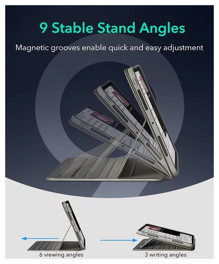 ESR Shift iPad Pro 11 (2024/2025) Hoes Book Case Sleep/Wake Titanium afbeelding 5