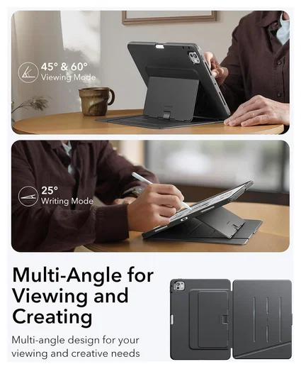 ESR Flip Magnetic iPad Pro 11 (2024/2025) Hoes Book Case met Standaard Zwart afbeelding 5