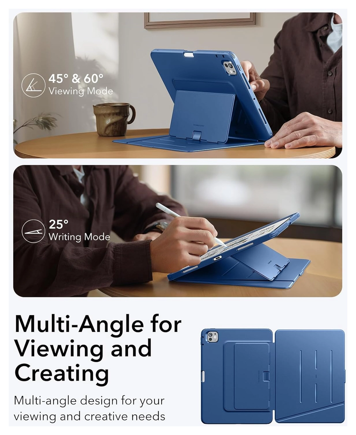 ESR Flip Magnetic iPad Pro 11 (2024/2025) Hoes Book Case met Standaard Blauw afbeelding 5