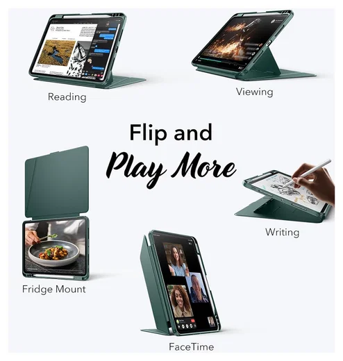 ESR Flip Magnetic iPad Pro 11 (2024 / 2025) Hoes Book Case met Standaard Groen afbeelding 9