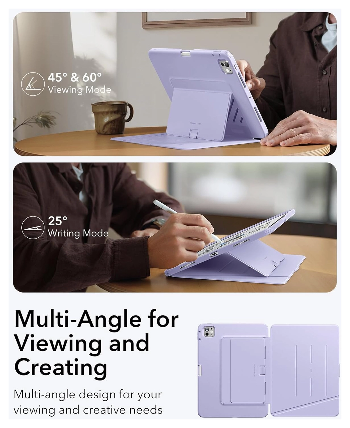 ESR Flip Magnetic iPad Pro 11 (2024/2025) Hoes Book Case met Standaard Paars afbeelding 5
