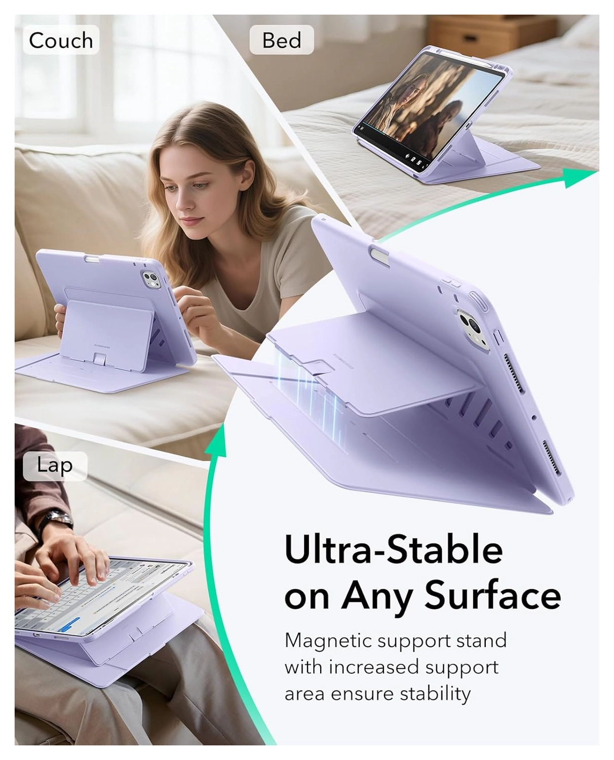 ESR Flip Magnetic iPad Pro 11 (2024/2025) Hoes Book Case met Standaard Paars afbeelding 6