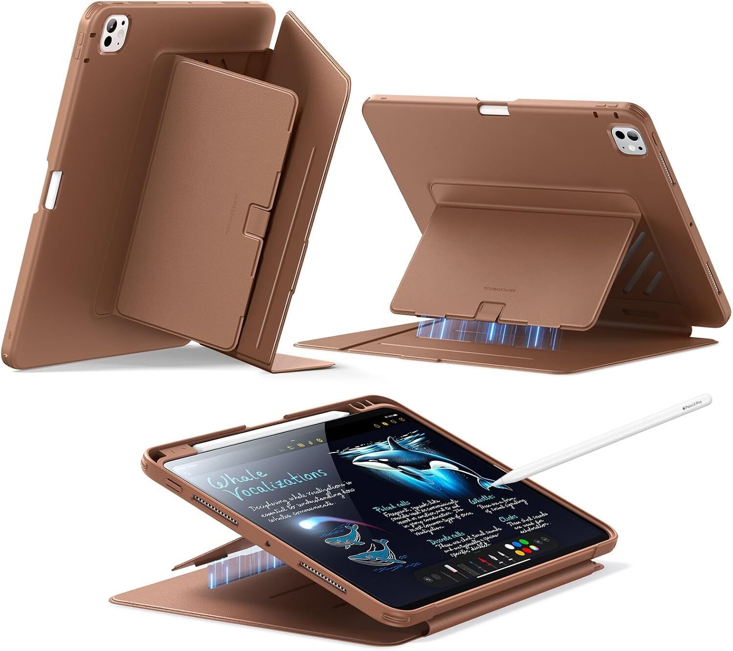 ESR Flip Magnetic iPad Pro 11 (2024 / 2025) Hoes Book Case met Standaard Bruin afbeelding 1