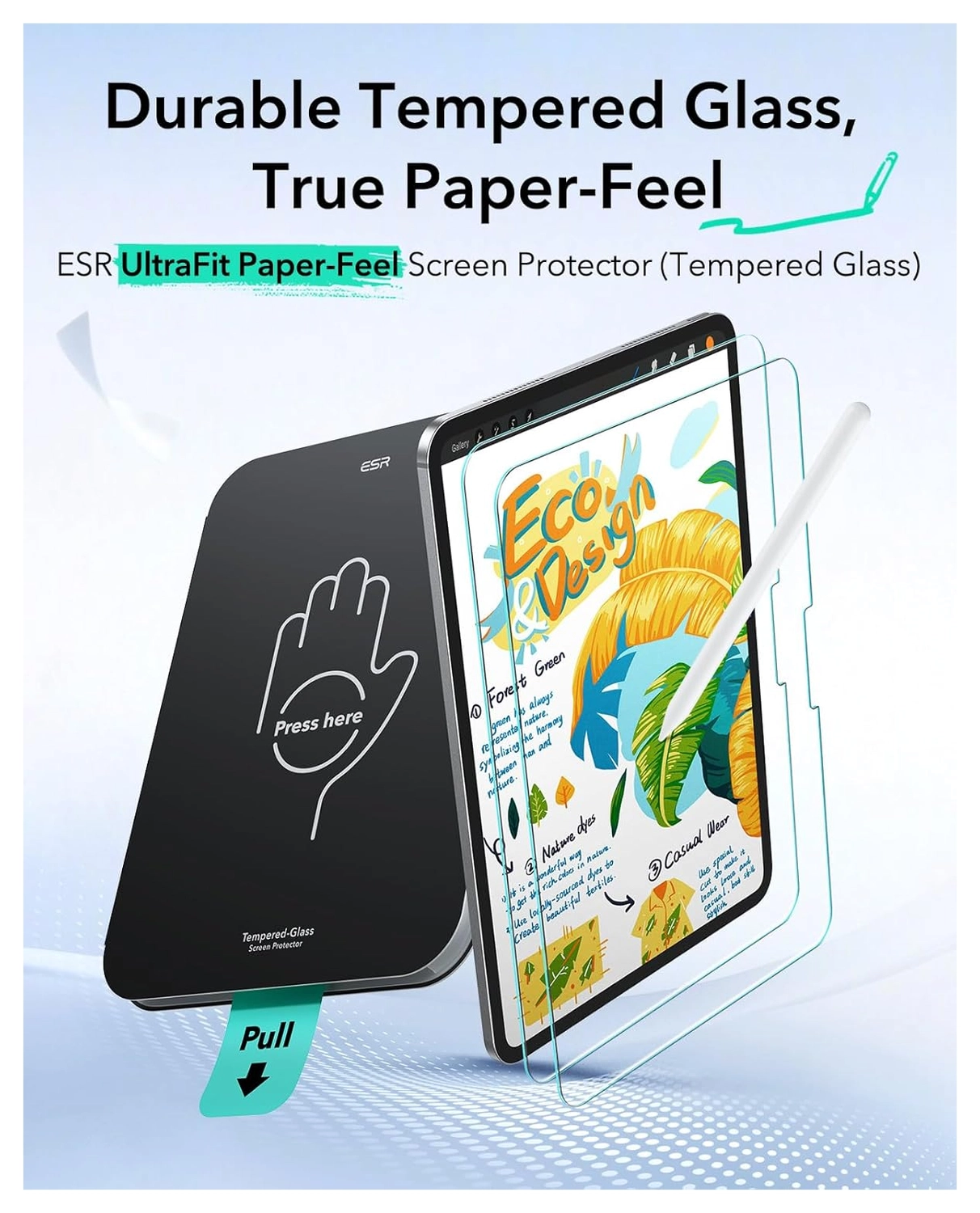 ESR UltraFit Paper Feel iPad Pro 11 (2024/2025) Screen Protector (2-Pack) afbeelding 3