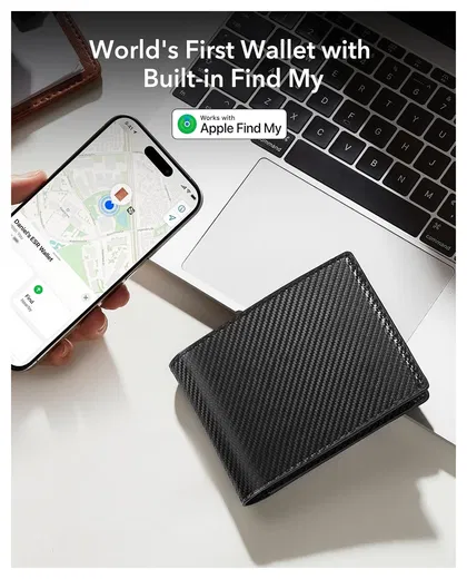 ESR Classic Geo Wallet Portemonnee met Zoek Mijn-Functie Carbon Fiber afbeelding 2
