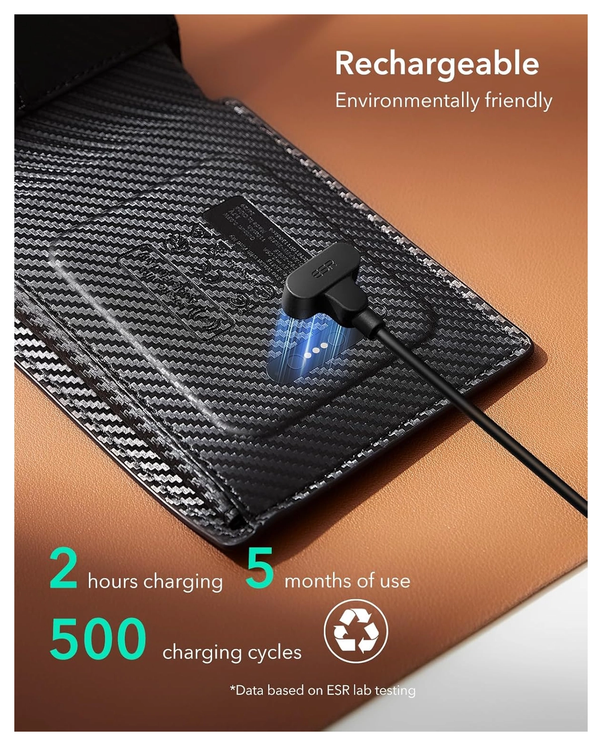 ESR Classic Geo Wallet Portemonnee met Zoek Mijn-Functie Carbon Fiber afbeelding 8