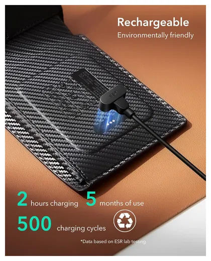 ESR Classic Geo Wallet Portemonnee met Zoek Mijn-Functie Carbon Fiber afbeelding 8