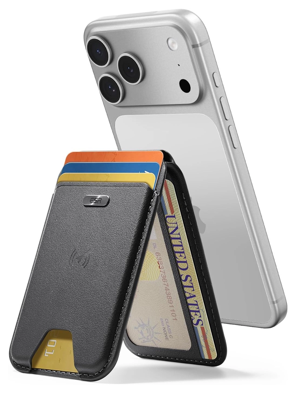 ESR Classic Geo Wallet MagSafe Pasjeshouder met Standaard en Zoek Mijn Zwart afbeelding 2