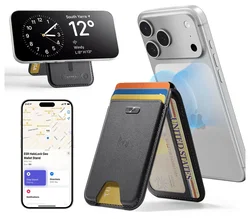 ESR Classic Geo Wallet MagSafe Pasjeshouder met Standaard en Zoek Mijn Zwart afbeelding