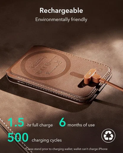 ESR Classic Geo Wallet MagSafe Pasjeshouder met Standaard en Zoek Mijn Bruin afbeelding 10