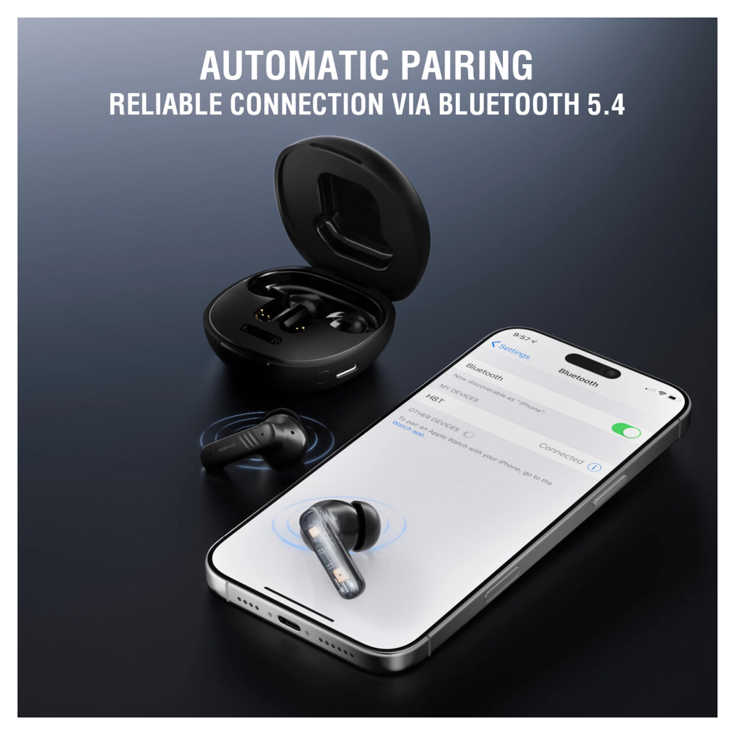 4Smarts Skybuds Screen Pro ANC Headset Draadloze Oordopjes Zwart afbeelding 4