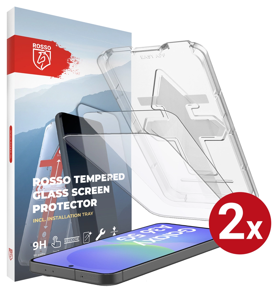 Rosso Samsung Galaxy A36 Tempered Glass met Installatietray (2-Pack) afbeelding 1