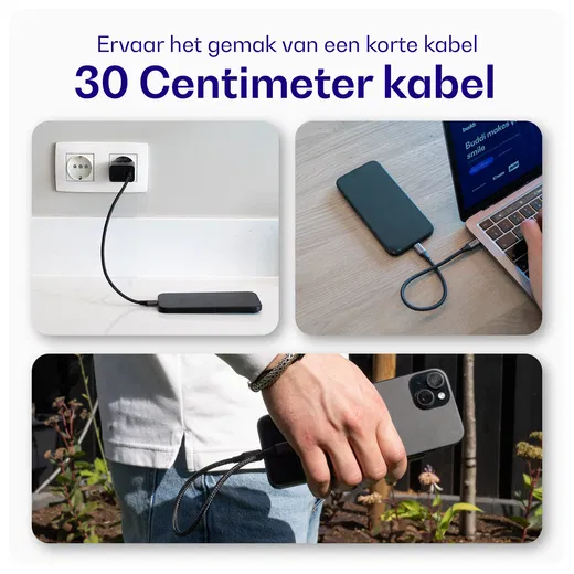 Buddi Flex USB-A naar Lightning Kabel 12W Fast Charge 30CM Wit afbeelding 5