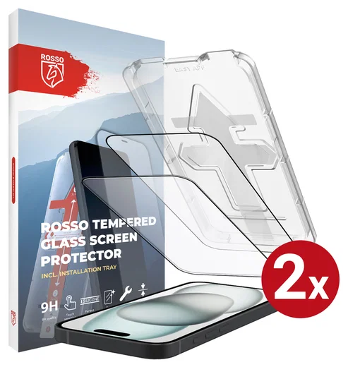 Rosso Apple iPhone 15 Plus Tempered Glass met Installatietray (2-Pack) afbeelding 1