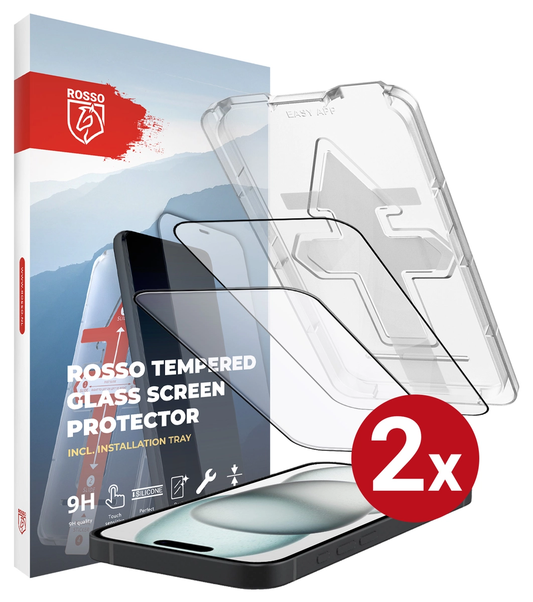 Rosso Apple iPhone 15 Plus Tempered Glass met Installatietray (2-Pack) afbeelding 12