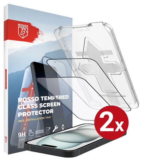 Rosso Apple iPhone 15 Plus Tempered Glass met Installatietray (2-Pack) afbeelding 12