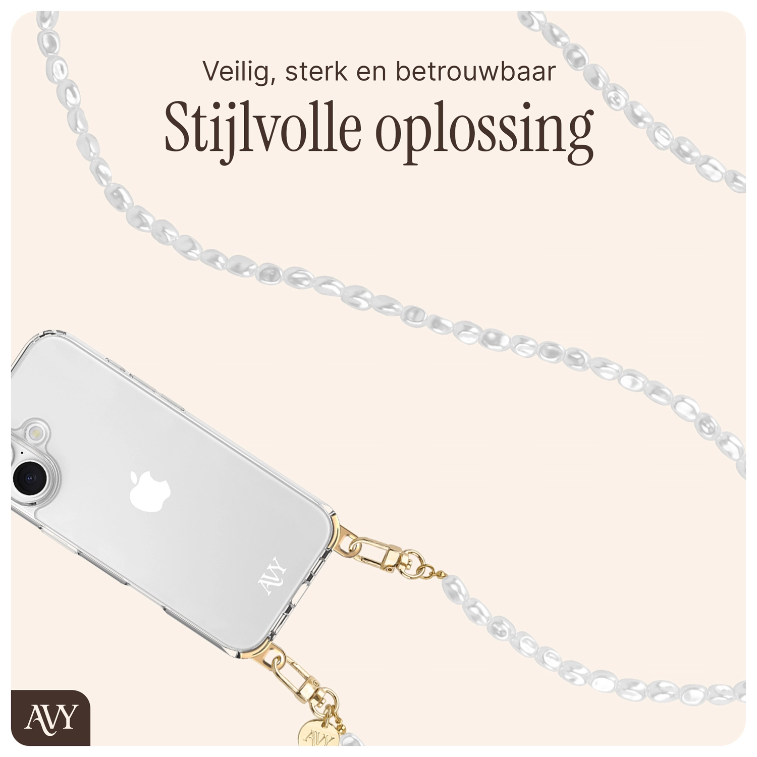 AVY Universeel Ketting Crossbody Telefoonkoord (120CM) Perla Chic afbeelding 7