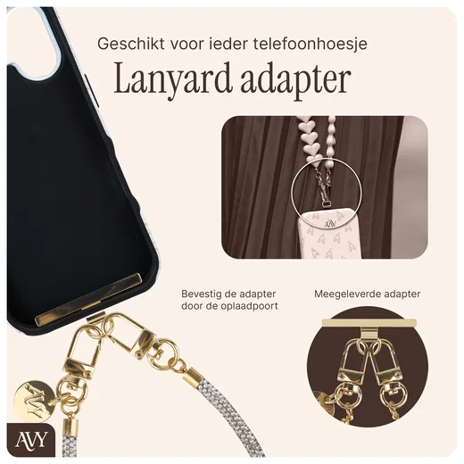 AVY Universeel Ketting Crossbody Telefoonkoord (120CM) Silver Spark afbeelding 6