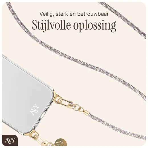 AVY Universeel Ketting Crossbody Telefoonkoord (120CM) Silver Spark afbeelding 7