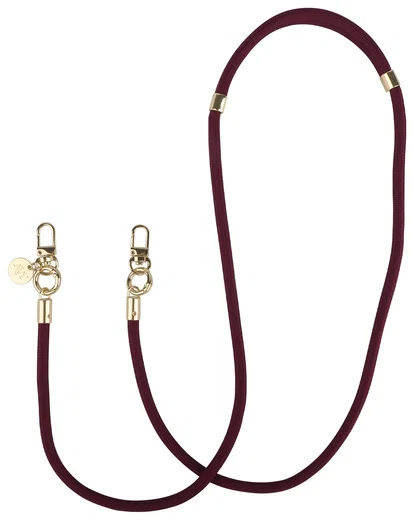 AVY Verstelbaar Crossbody Telefoonkoord / Telefoontouw (130CM) Tressé Burgundy afbeelding 1