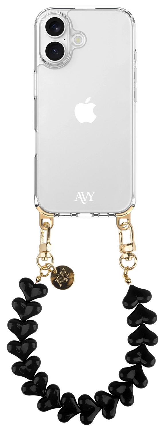 AVY Universele Hartjes Armband Polsband Telefoonkoord (30CM) Cupid Black afbeelding 13