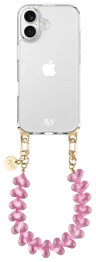 AVY Universele Hartjes Armband Polsband Telefoonkoord (30CM) Cupid Clear Pink afbeelding 11