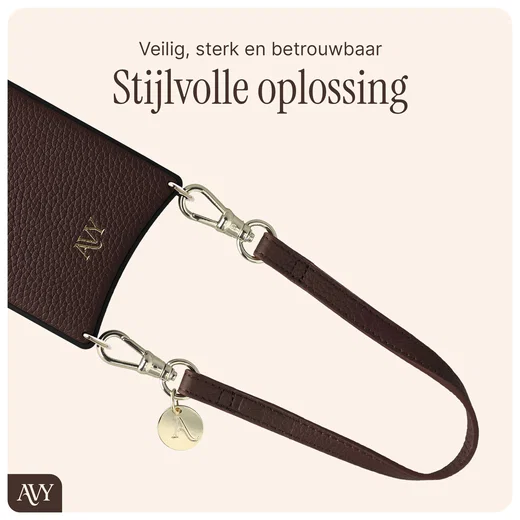AVY Armband / Polsband Telefoonkoord (30CM) Leather Chocolate afbeelding 5