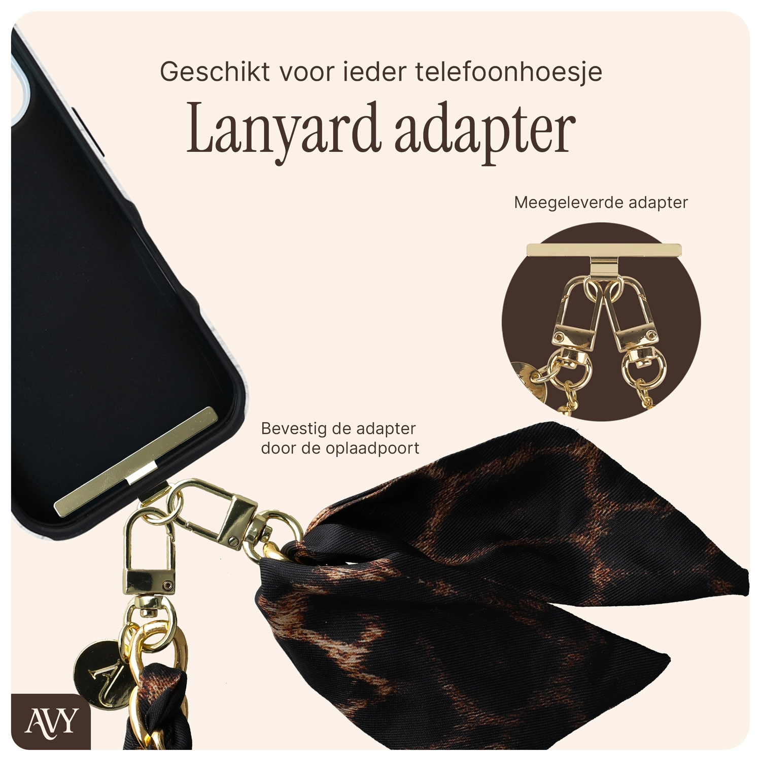 AVY Universeel Sjaal Telefoonkoord / Polsbandje (32CM) Panthera Chic afbeelding 8